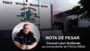 NOTA DE PESAR PELO FALECIMENTO DO CORONEL PM LAURI GUILLANDE 