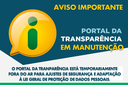 PORTAL TRANSPARENCIA EM MANUTENÇÃO